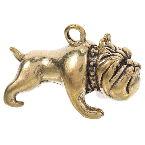 Llavero colgante de Bulldog de latón Vintage, colgante de Bulldog, adorno colgante, llavero artesanal, decoración de adornos colgantes