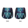 thumbnail image 3 of Susaid Space Skeleton Meditation Print Women's High Waisted Running Shorts Quick Dry Athletic Gym Track Workout Shorts Zip Pocket-Large, 3 of 7