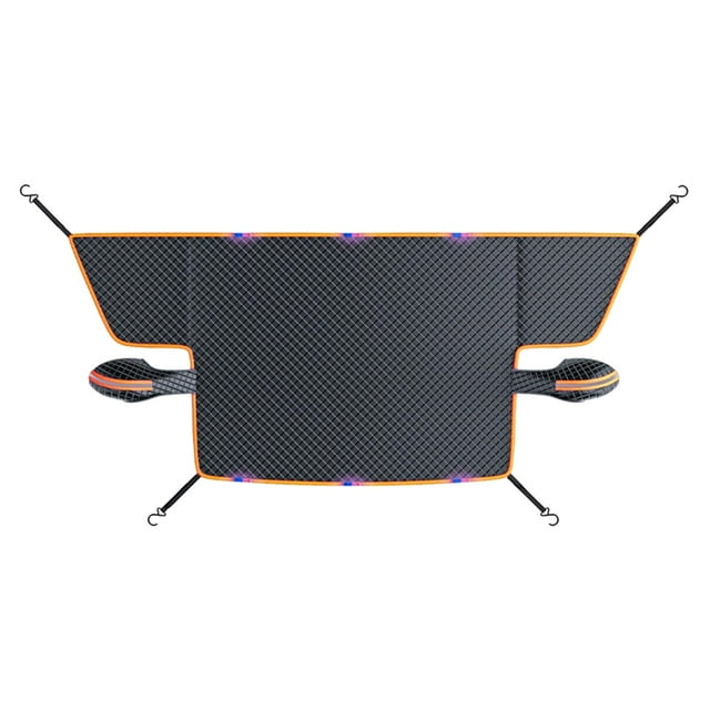 Cubierta para parabrisas de coche, tira reflectante, protector contra heladas y nieve. Naranja negro