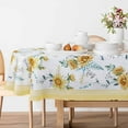 thumbnail image 3 of Sunflower Oval Tablecloth Yellow Floral Tablecloth Waterproof Fabric Wrinkle Free Durable 54 X 72 Inch, 3 of 6