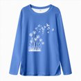 thumbnail image 4 of HCNTES Shirts for Girls Unisex Round Neck Plain Long Sleeve Comfortable White Girls T-shirts(Blue,13-14 Years), 4 of 4