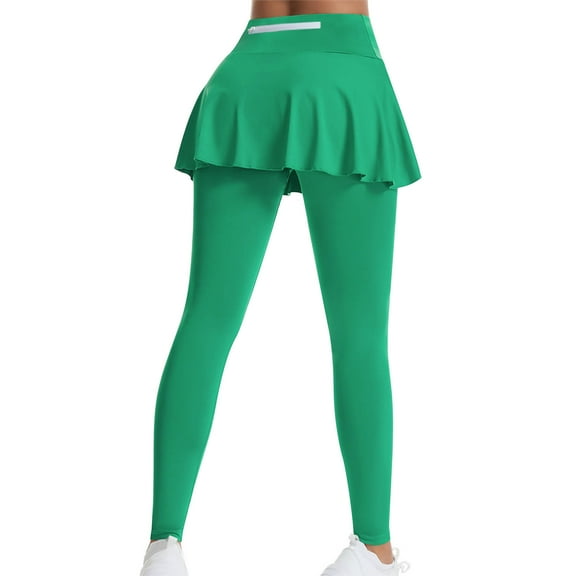 Uaswgudfs Womens Tennis Skirted Leggings High Waist Athletic Skirts with Leggings Workout Active Golf Skort with Pocket