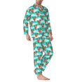 thumbnail image 2 of Fotbe Lobsters Of Turquoise Waves Pijama de Hombre con Estampado de Manga Larga, Conjunto de 2 Piezas, Ropa de Dormir Suave y Cómoda con Bolsillos-XX-Large, 2 of 7