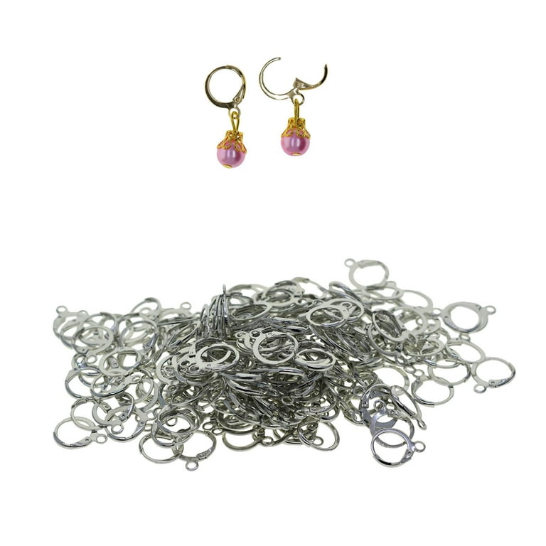 200Pcs Lever Back Earring Hooks 12x15mm Girls Dangle Ear Wire with French  Hooks Connector for Jewellery Making Findings 