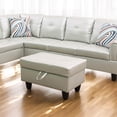 thumbnail image 6 of JESTOP Leather Storage Ottoman, Ottoman with Storage, Rectangle 28.5" Foot Rest Ottomans Stool for Living Room Bedroom, 6 of 7