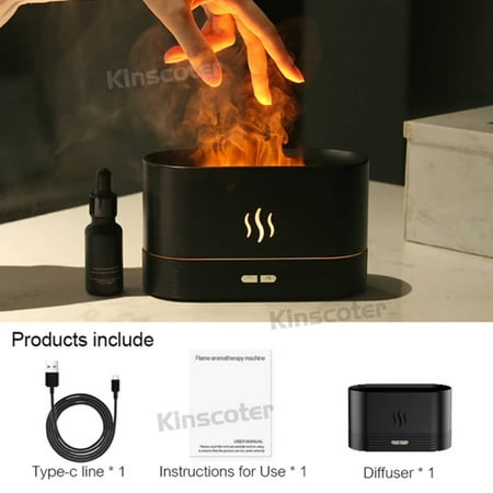 

Enhanced LED Flame Lamp Cool Mist Ultrasonic Essential Oil Diffuser - Relaxing Aromatherapy Spa Bedroom Decor Wellness Maker for Enhanced Atmosphere and Relaxation - Air Humidifier for En
