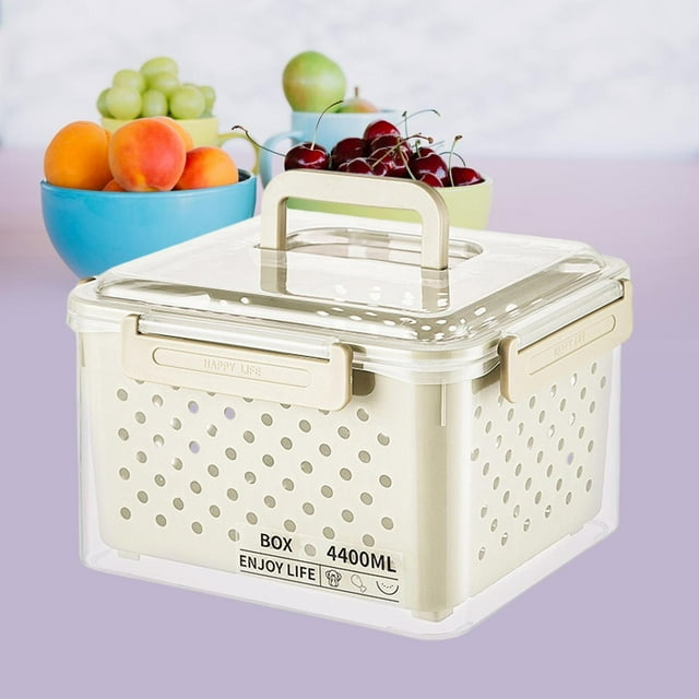 Contenedor de frutas para refrigerador, contenedor de almacenamiento para productos frescos para refrigerador con tapa, de verduras para ensaladas y 20x16x15cm