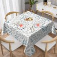 thumbnail image 2 of Grey Teal Leaf Tablecloth Square 60x60 Inch Rustic Spring Summer Watercolor Leaves Table Cloth Waterproof Fabric Farmhouse Decorations for Home Kitchen Dining, 2 of 6