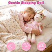 LINXUXIE Unicorns Stuffed Animal Doll Toys, Plush Doll with Cloth, Shoe, Bag, Ballet Dress Up Doll for Girl, Birthday Gifts for 1-3 3-5 5-8 Year Old