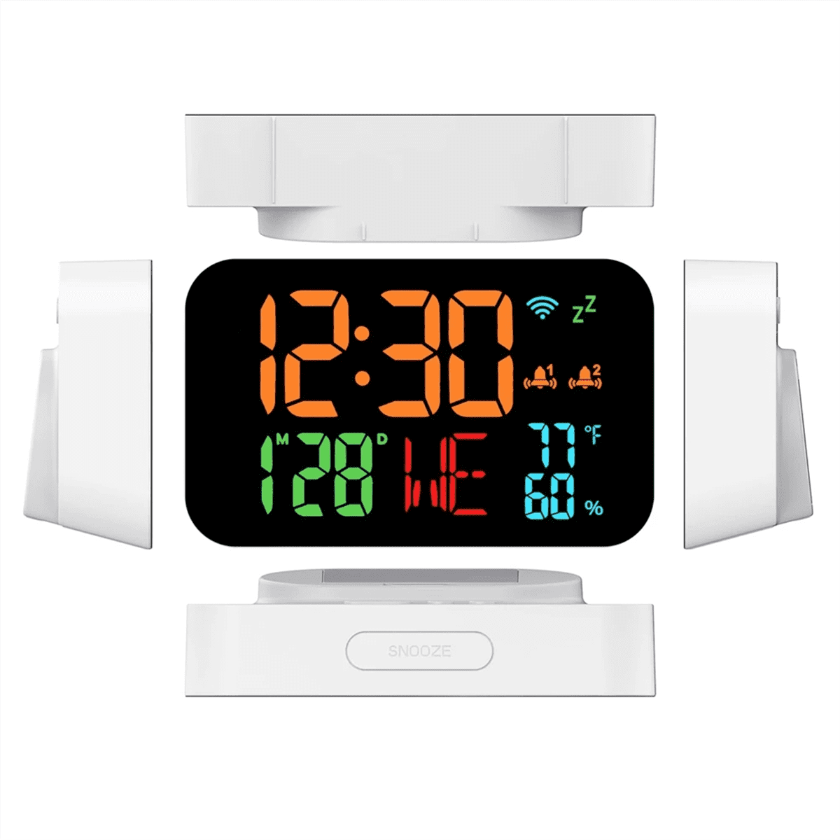 Tuya WiFi Clock Calendar Intelligent Thermometer Hygrometer with Digital LED Display Support WIFI Auto-Calibration