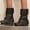 Brown, variant on Women's Slouchy Ankle Boots, Buckle Strap Boots for Women, Round Toe Wedge Heel Winter Boots Pink 42