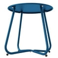 thumbnail image 6 of ROSVOVO 18-Inch Outdoor Round Side Table - Rust-Proof Metal Accent Table with Adjustable Feet for Patio, Porch, Balcony, Blue, 6 of 7