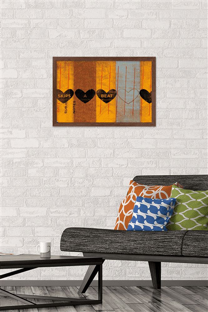 John W. Golden - Skips a Beat Wall Poster, 14.725" x 22.375", Framed