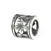 Queenberry Sterling Silver Frangipanni Hawaiian Flower European Bead Charm Fits Pandora