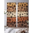 thumbnail image 3 of Dog Claws Painting Sheer Curtains 2 Panels Set Vintage Brown Wood Striped Farm Sheer Window Curtains Light Filtering Rod Pocket Voile Drapes for Bedroom Living Room 52"X108", 3 of 8