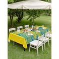 thumbnail image 5 of 52x70 Inch Outdoor Tablecloth with Umbrella Hole Zipper Rectangle Jellyfish Blue Rectangular Tablecloths Outside Waterproof Boho Tropical Yellow Stripe Summer Abstract Patio Table Cover for Picnic, 5 of 8