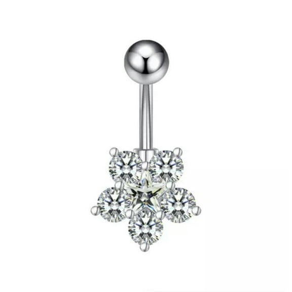 HOOUN 1pc Zircon Crystal Butterfly Belly Button Body Piercing Navel Ring Jewelry-1
