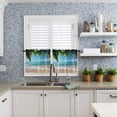 thumbnail image 6 of Half Window Curtains 24 Inches Long, Ocean Beach Window Treatment Curtain Drapes, Palm Trees Summer Tropical Island Seaside Short Curtains Tiers for Kitchen Over Sink, 27.5"x24", 2 Panels, 6 of 7