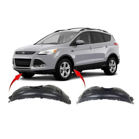 DCP Set of 2 Fender Liners for Ford Escape 2013-2014 FO1248158 FO1249158 CJ5Z16103A