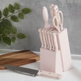 thumbnail image 4 of Basic Essentials 12 Piece Stainless Steel Kitchen Knife Set with Wood Block, Pink, 4 of 13