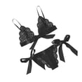 thumbnail image 3 of Conjunto de ropa interior de encaje floral encantador para mujer, regalo de lencería de bragas de malla, negro, XL Methold XX000194-19, 3 of 7