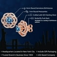 thumbnail image 2 of Gem Stone King 18K Rose Gold Plated Silver Earrings Persian Blue Moissanite and Moissanite (2.32 Cttw), 2 of 6
