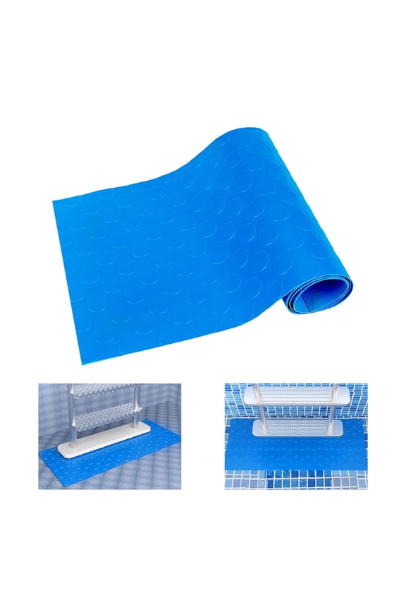 Swimming Pool Ladder Mat,Protective Pool Ladder Pad Step Mat with Non-Slip Texture,Blue,24"x9"