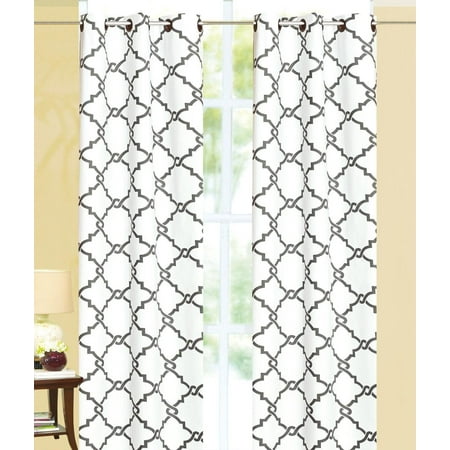 Geometric Modern Print Insulated 100% Thermal Blackout Window Grommet Curtain Panel - 84