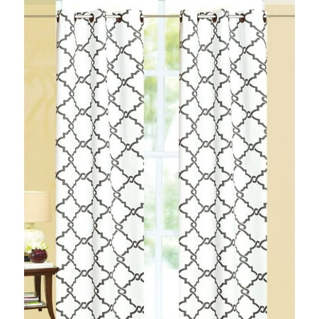- Geometric Modern Print Insulated 100% Thermal Blackout Window Grommet Curtain Panel - 84