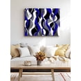 thumbnail image 4 of Blue Stripe Wall Art for Living Room,Canvas Picture Wall Decor for Bathroom Bedroom,Ombre Grey Moire Geometric Modern Abstract Painting Artwork for Office Kitchen Hallway Dining Room Decor 16"x20", 4 of 8