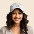 thumbnail image 3 of Dalix Strawberry Cow Embroidered Womens Cotton Dad Hat Baseball Cap in White, 3 of 5