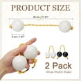 thumbnail image 2 of Uxcell Rhythm African Shaker Kashaka Shaker Ball Kashaka Hand Percussion Instruments with Yellow Rope, Fit for Adults Black/White, 2 of 7