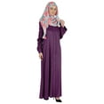 thumbnail image 2 of Bimba Vêtements Islamiques pour Femmes Robe Longue avec Hijab/foulard Imprimés Abaya en Rayonne Maxi à Boutons devant Robe Musulmane, 2 of 7
