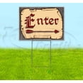 thumbnail image 1 of Medieval Fair Enter Right Arrow Red Scroll (18" X 24") Yard Sign, Includes Metal Step Stake, 1 of 6