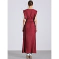 thumbnail image 3 of DARING DIVA Maxi Ruffled Sleeve V Neck Pleated Dress S Red, 3 of 6