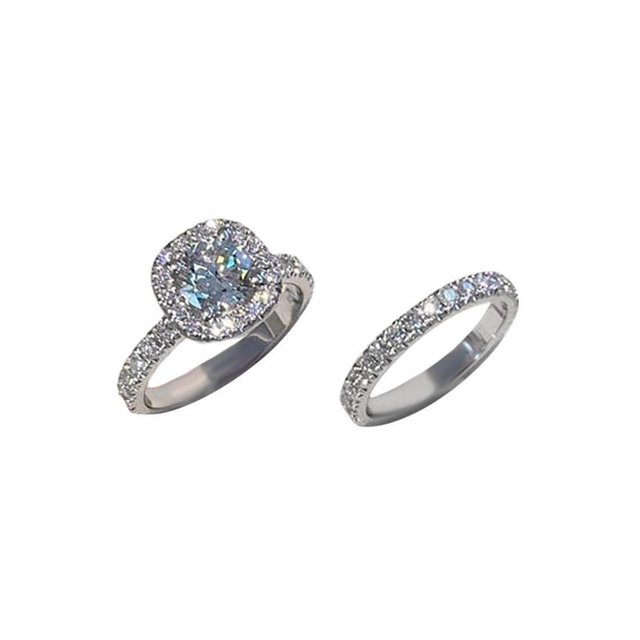 Sonducket Conjunto de anillo de diamantes redondos Conjunto de anillo de banda de boda de compromiso nupcial elegante Conjunto de regalo de aniversario Ropa, zapatos y accesorios Miscelánea No.7 Sonducket AP006531-07