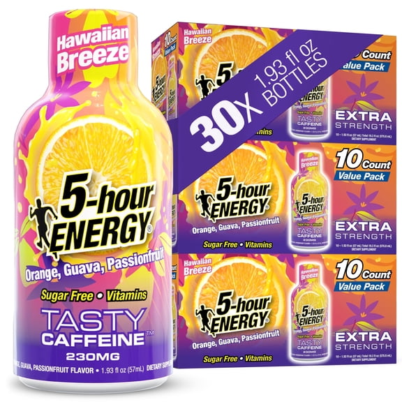 5-hour ENERGY Extra Strength Shots, Hawaiian Breeze Flavor, 1.93 oz. 30 Count