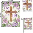 thumbnail image 3 of Christian Easter Resurrection Garden Flag - 12x18" Religious Cross Lily Flower Yard Outside Spring Summer Small Home Decor, 3 of 6
