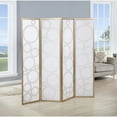 thumbnail image 3 of Roundhill Furniture Arvada 4-Panel Wood Room Divider w/Circle Pattern in Gold, 3 of 4