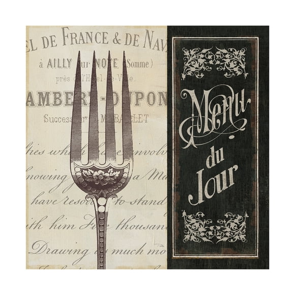 Trademark Fine Art 'French Menu II' Canvas Art by Pela Studio