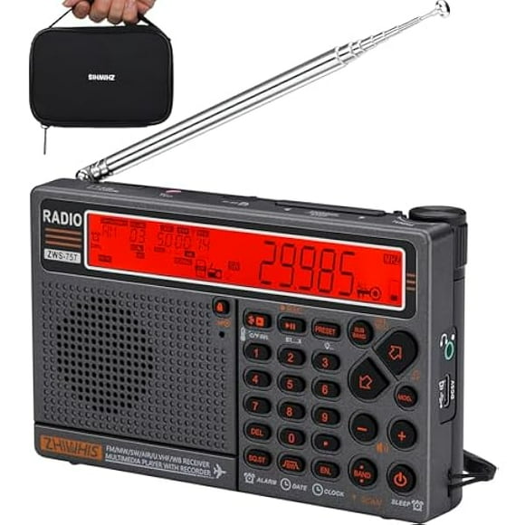 Shortwave Radio with APP Control and Antenna Port, AIR AM FM SW UHF VHF WB NOAA Emergency Radios