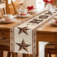 thumbnail image 4 of Country Cotton Linen Table Runner for Dining Kitchen, Texas Star Plants Branches Berry Farmhouse Retro Wedding Outdoor Party Tablerunners, Dresser Scarf Coffee Tablecloth Runners 13x70 Inches, 4 of 8