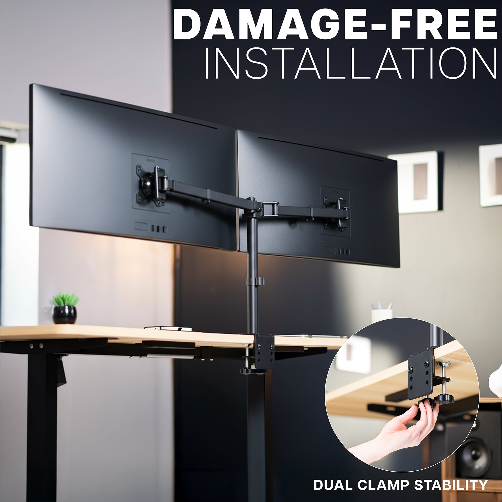 VIVO Telescoping Dual Ultrawide 40" to 45" Monitor Heavy Duty Desk Mount Stand