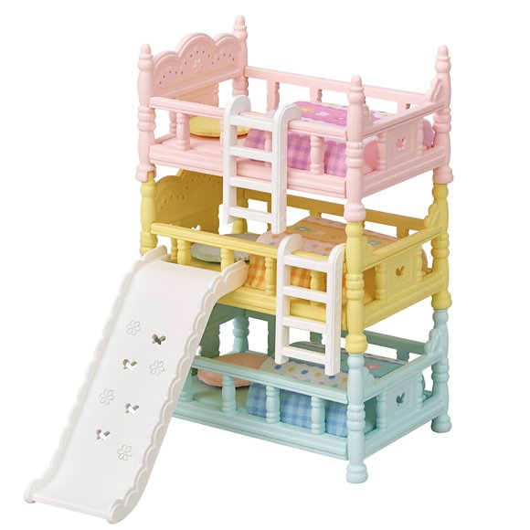 Literas triples Calico Critters Ternurines con almohadas y edredones