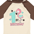 thumbnail image 4 of Inktastic 1st Birthday with Flamingo Stars and Hearts Girls Long Sleeve Baby Bodysuit, 4 of 5