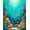 Blue, Pattern 2, variant on ODIKA 4'x6' Machine Washable Non-Slip Area Rug, Undersea Dreamscape High Traffic Rug, Blue, 91262