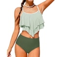 thumbnail image 5 of Girls Swimsuit Two Piece Bikini Sets Ruffle Flounce Two Piece Swimsuits Mint Green Bikini Beach Sport Girl Bathing Suit 13-14 Years, 5 of 8
