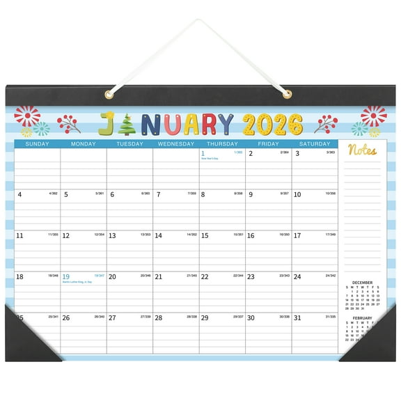 Deli 2026 Desk Calendar, 12 Months, 17" x 12", Thick Paper with Julian Dates and Block for New Year and Christmas Presents, Monthly  planner for  Office Home Planning & Organizing