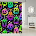 thumbnail image 2 of JOOCAR Happy Halloween Shower Curtain 72"Wx72"L Trippy Pumpkin Lantern Bath Curtain,Rainbow Gothic Shower Curtain Set Iridescent Starry Sky Galaxy for Kids Child Glitter Stars, 2 of 5