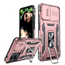 LeYi for Moto G 5G 2024 Phone Case with Slide Camera Cover, [Military-Grade] Hard Case with Stand for G 5G, Rose Gold